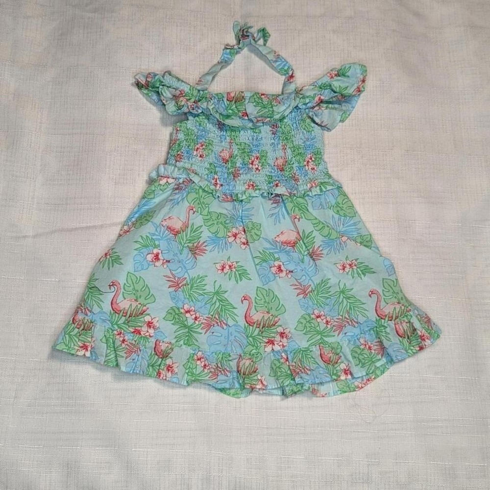Janie & Jack Flamingo Cold‎ Shoulder Dress